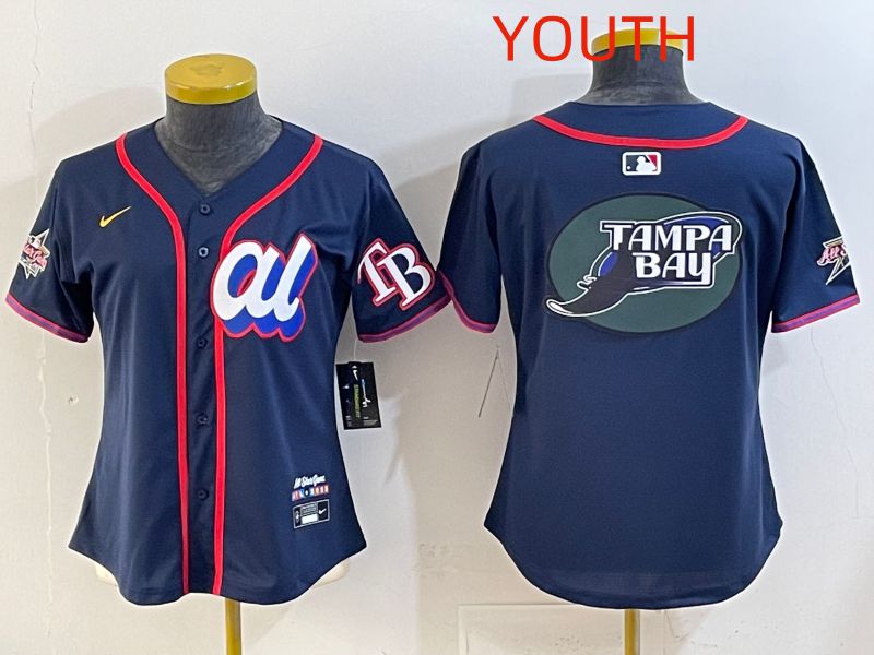 Youth 2025 Tampa Bay Rays Blank Drak Blue All star Nike MLB Jersey style 03